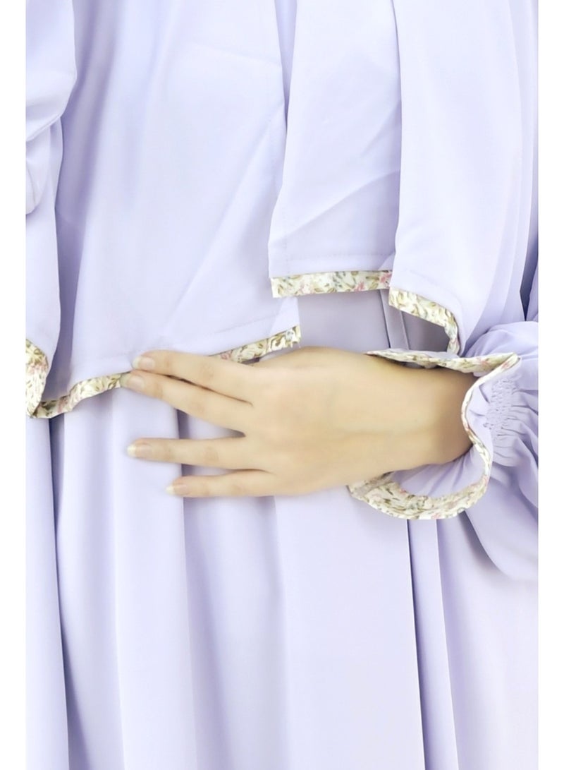  داماس كولكشن باس صلاة نسائي قطعة واحدة من قماش كريب فوكا فاخر مع وشاح متصل وجيب – ملابس صلاة شرعية مريحة - Image 5